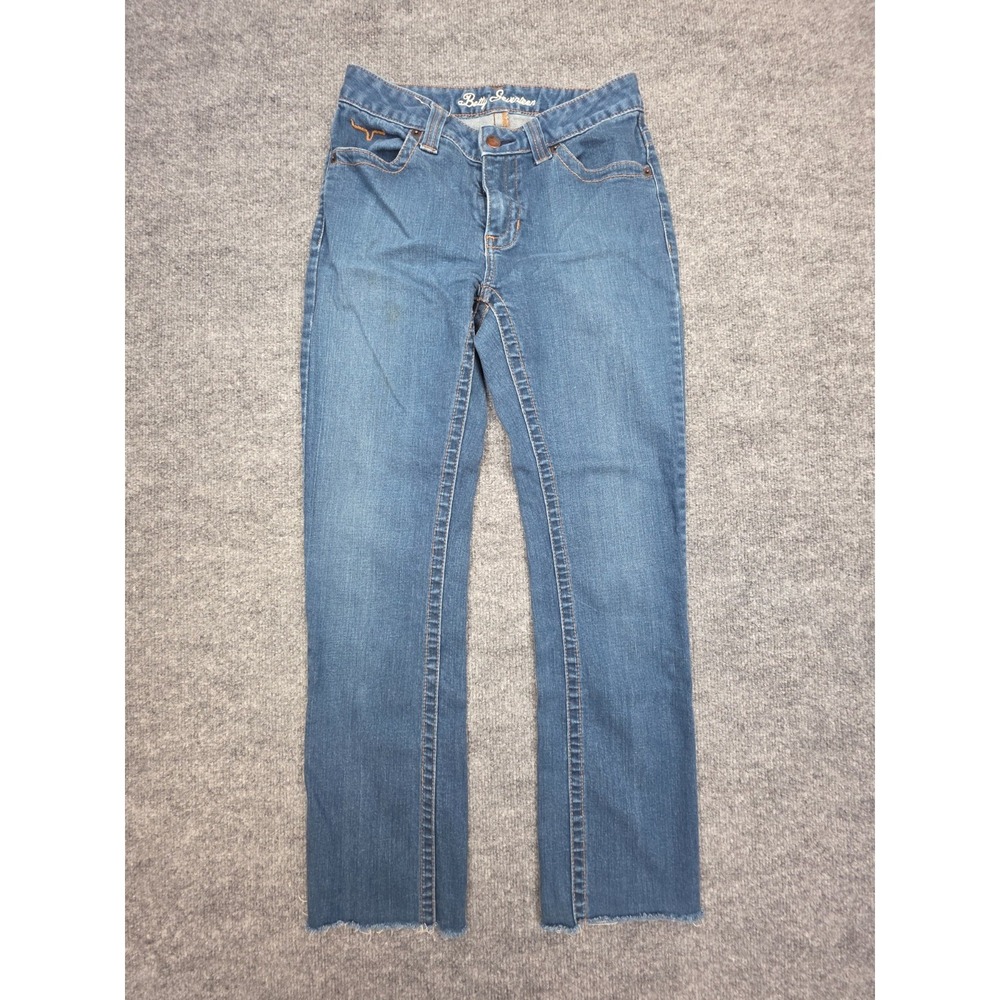 Kimes Ranch Betty Seventeen Jeans Women's Size 4/38 Blue Raw Hem Bootcut